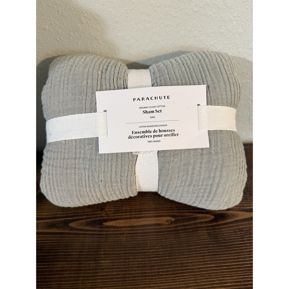 PARACHUTE‎ Organic Cloud Cotton Pillow Sham Set Of 2 King Smoke Gray